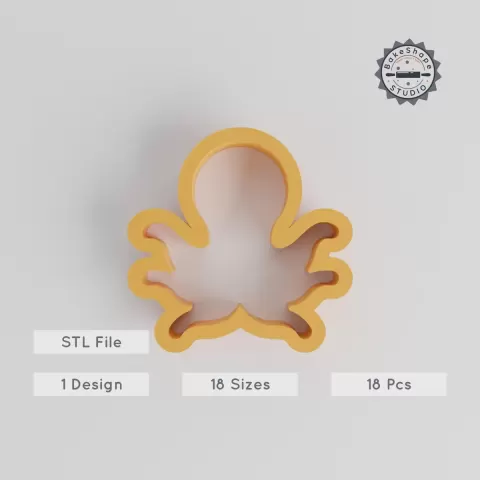 Octopus Shape Cutter Set, 18 Sizes for Cookies, Fondant & Clay, Ocean Creature Design, Marine Animal Decoration Tool PRODUCT_2724