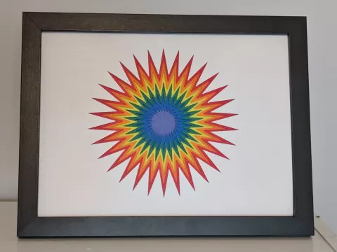 Rainbow Starburst Layered Wall Art - 6x8 - No AMS