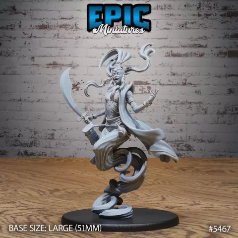 Djinni Female / Lamp Genie / Air Elemental / Oriental Magic Djinn / Desert Creature / Sand Monster / Dune Encounter by Epic-Miniatures