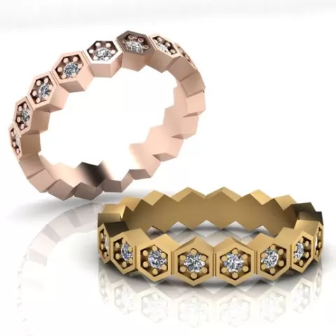 eternity hexagonal jewelry ring