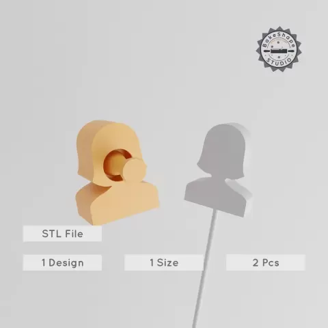 Mom Cake Pop Mold, 2-Piece Female Parent Design, STL for 3D Printing PRODUCT_1408