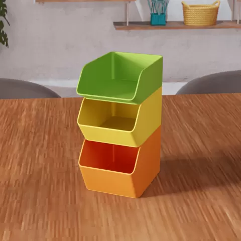 Modular Stackable Desktop Storage Bins Organizer System