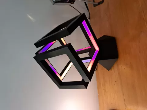 Infinity Cube Light Geometric Base