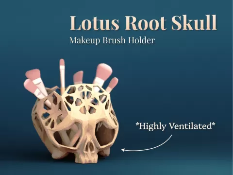 Lotus Root Skull - Makeup Brush Holder