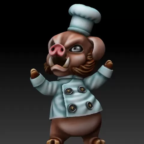 Cooking Boar Colored by Crosslances