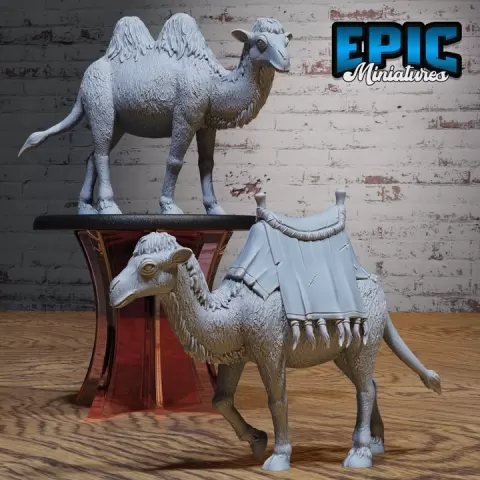 Camel Set / Desert Companion / Dromedary Animal / Desert Creature / Oriental Beast / Dune Monster / Sand Encounter by Epic-Miniatures