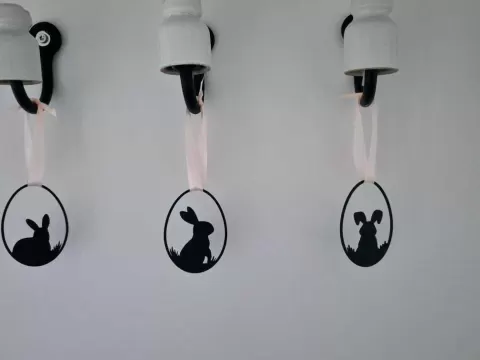 3 Easter egg with rabbit ornament