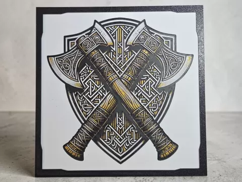 Viking Crossed Axes and Shield