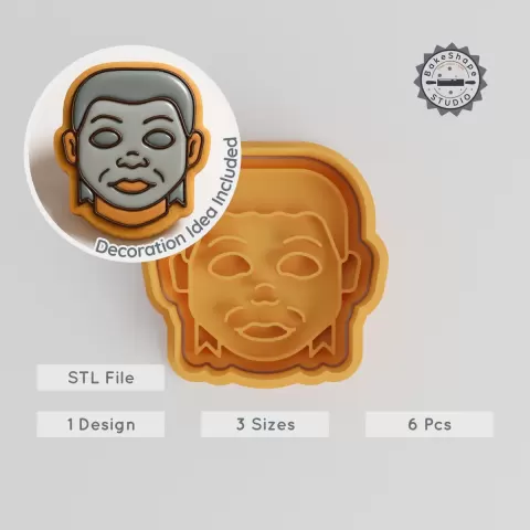 Horror Icon Shape Cutter & Stamp, Perfect for Halloween Cookies or Fondant, 6-Piece Set, S/M/L PRODUCT_991
