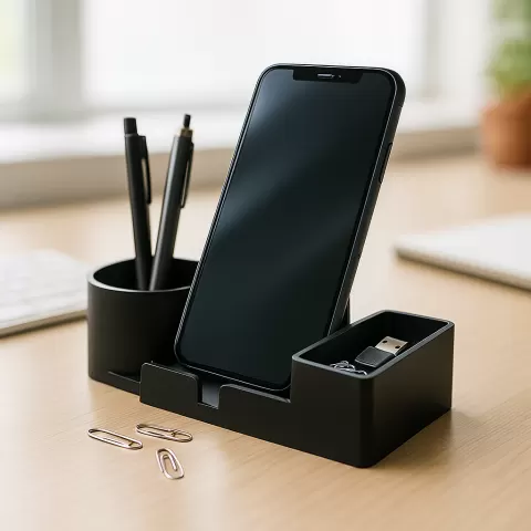 Deskmate – Modular Desk Organizer (Phone, Pens, USB, Paper Clips)