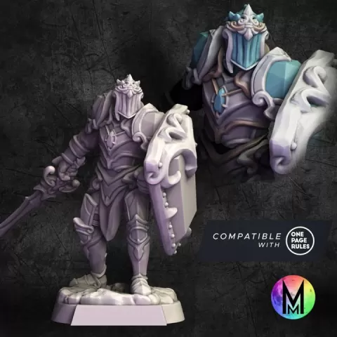 $5.87 Knight - Mirror Knight 2 ( Knight with sword and shield in full plate, opr compatible) by Moonlight Minis- Christine Van Patten