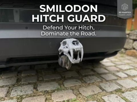 Smilodon Saber Tooth Skull Tow Hitch Cover