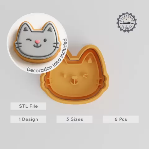 Smile Shape Cutter & Stamp Set, 3 Sizes, Happy Face Cookie Molds, Funny Joyful Design for Fondant PRODUCT_860