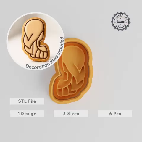 Virgo Zodiac Shape Cutter & Stamp Set, Perfect for Cookies & Fondant, 6-Piece Astrology Maiden Design, S/M/L Sizes PRODUCT_778