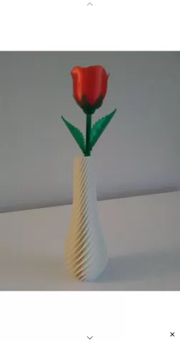 Rose with Stem, Sepals, and leaf