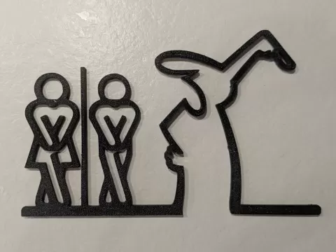 Humorous bathroom door hanger – La Linea Balum