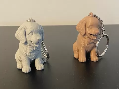 Puppy with a cute bowtie keychain