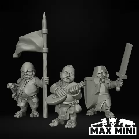 Halfling Swordsmen Command by Max Mini