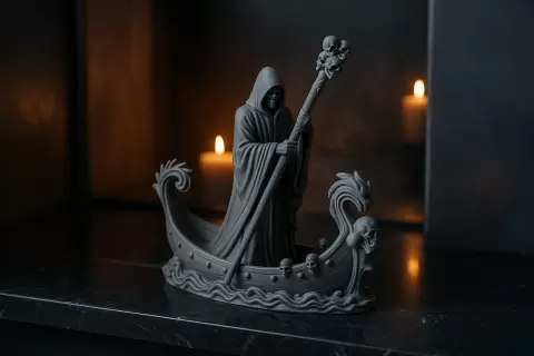 Death Arrived — Gothic Boat Statue
