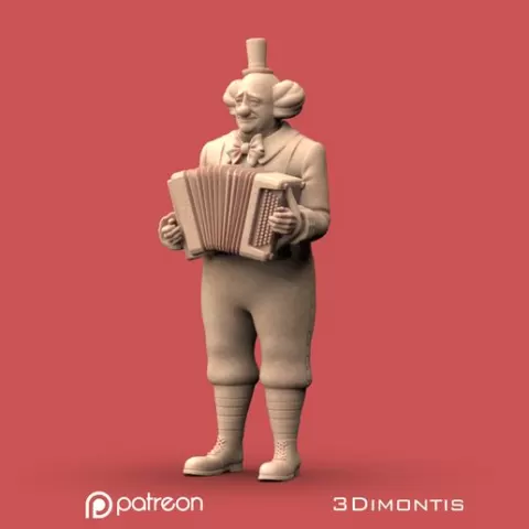 Clown with acardion