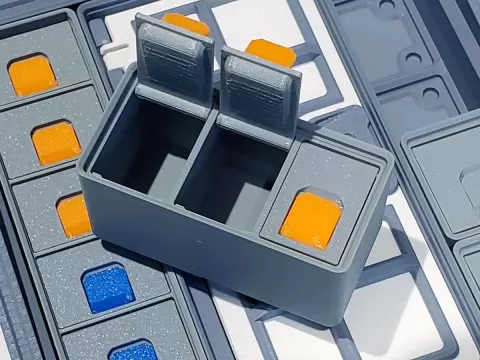 Gridfinity 1xY Multi Compartment Lidded Bins with Tabs Version 2.1 in 3U, 6U and 9U heights