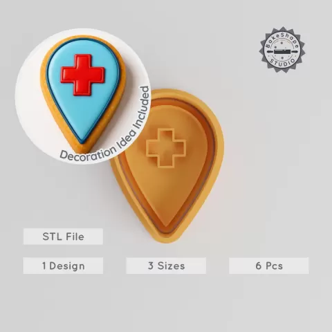 Medical Themed Cookie Cutter & Stamp Set, Perfect for Fondant, Baking, 6-Piece, S/M/L Sizes PRODUCT_509