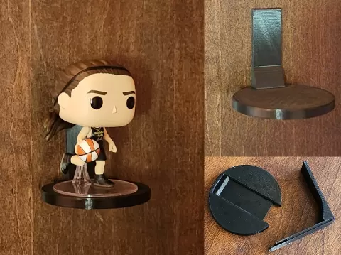 Funko Pop Wall Stand - 3M Command Strip or Screws - No Supports - Snaps together/No Glue
