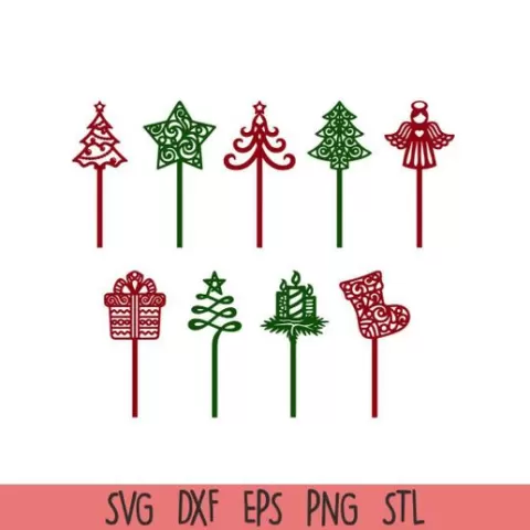 Christmas Cupcake Topper SVG Bundle – Holiday Cake & Party Decoration Cut Files for Cricut, Laser & 3D Printing
