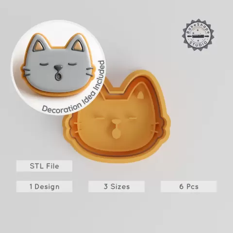 Sleeping Shape Cutter & Stamp Set, Perfect for Cookies & Fondant, 6 Pieces, 3 Sizes, Dream & Rest Theme PRODUCT_855