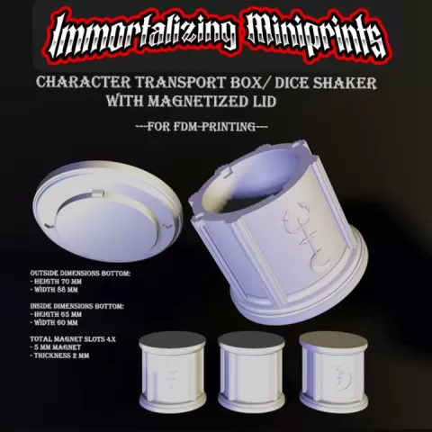 Character Box / Dice Shaker by Immortalizing Miniprints