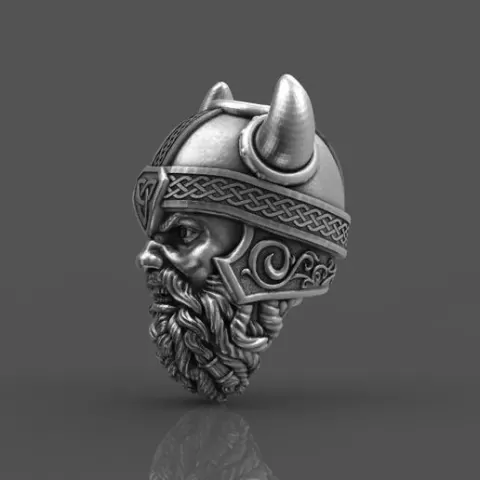Viking head bead 3d model