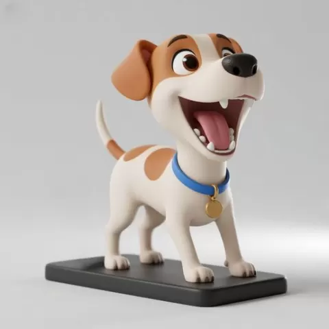 2869 Laughing Galgo Dog - Full-Figure 3D Model on Base, pug, dachshund, poodle,dogue, camel, elephant, rooster, bear, lion, pomeranian, donkey, wolf, totem, newfoundland, bat, low poly, armadillo, galgo