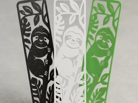 Cute Sloth Cutout Bookmark | Fast One-Color Print