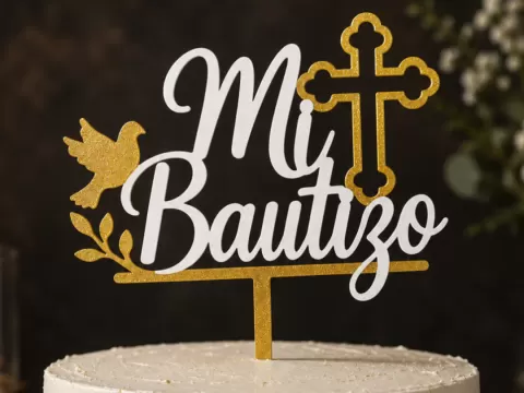 Mi Bautizo Cake Topper