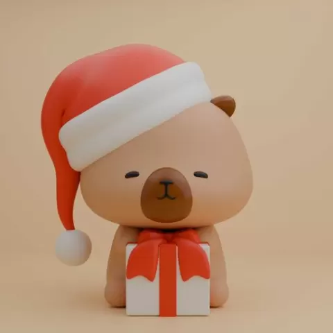 Capybara Christmas figure