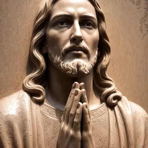 Jesus praying depthmap grayscale