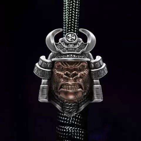 Gorilla Head Samurai Bead