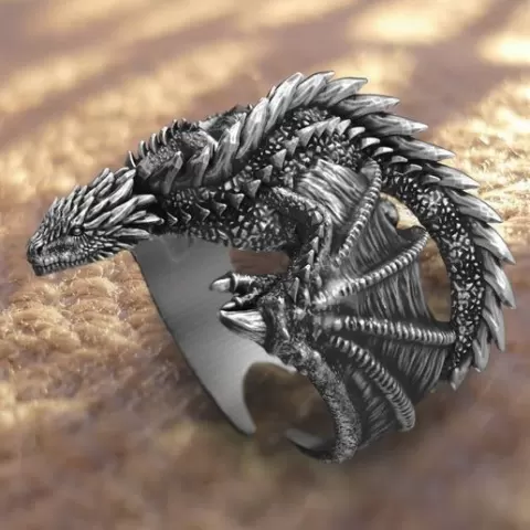 Dragon biker ring 3d model
