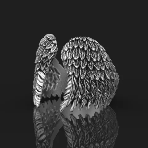 Bird wings ring 3d model