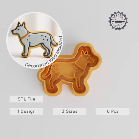 Dog Shape Cutter & Stamp, Cookie Fondant Mold Set, 3 Sizes, Puppy Pet Animal Design, 6 Piece Pack PRODUCT_296