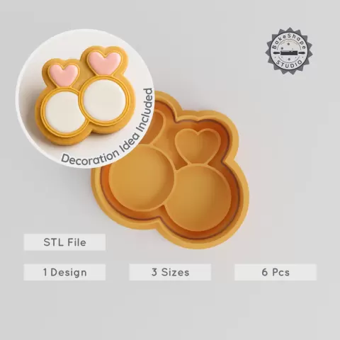 Wedding Rings Cookie Cutter & Stamp, 6-Piece Set, Perfect for Fondant, Romance & Engagement Designs, S/M/L Sizes PRODUCT_238