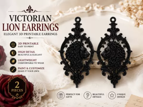 Victorian Lion Earrings