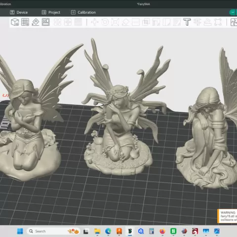Group of 3 Garden Fairies, Fantasy fairy figures, statues