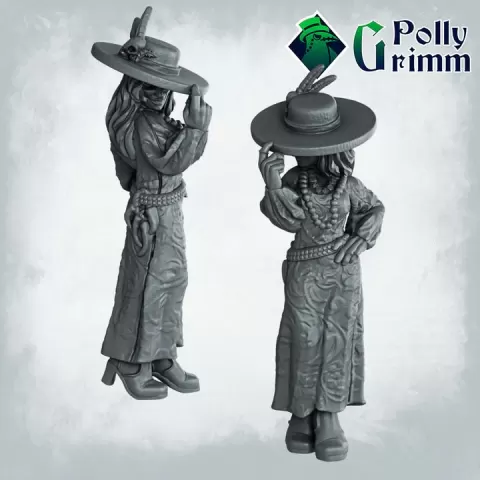 Fantasy miniatures for tabletop games. Mississippi Nights. Voodoo set. Young voodoo witch, a mysterious stranger, mama Brigid by PollyGrimm