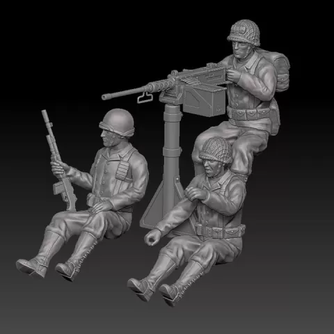 1/72(25MM SCALE) World War II USA Willys Jeep Crew of 3 Including a Gunner NOW ALSO IN 28MM by Dobromir Antonov
