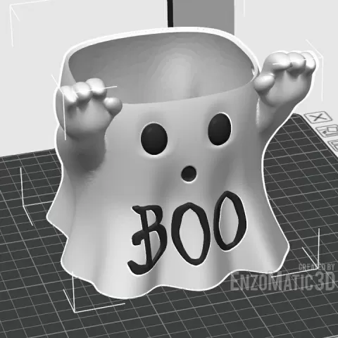 ghost Boo horror halloween - Candy bucket trick or treat, Halloween, spooky horror - 3mf, STL by EnzoMatic3D