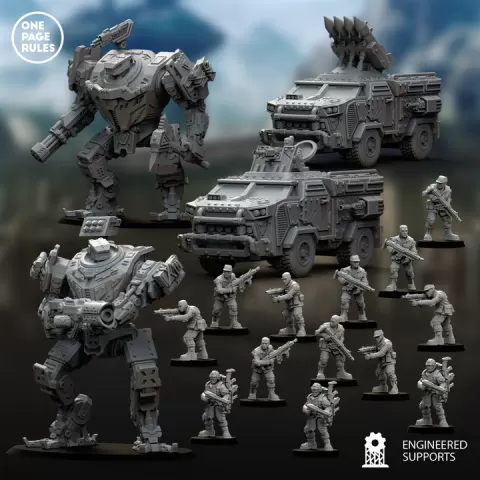 Human Defense Force (HDF) - Release #6 by One Page Rules