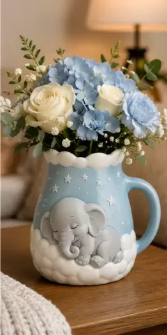 Slate Lotus Art Vase