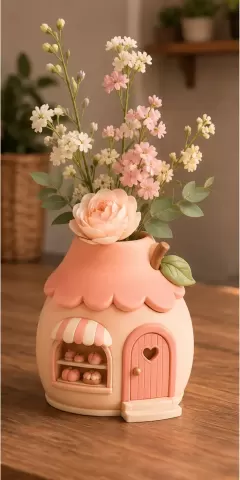 Carved Moon Display Vase