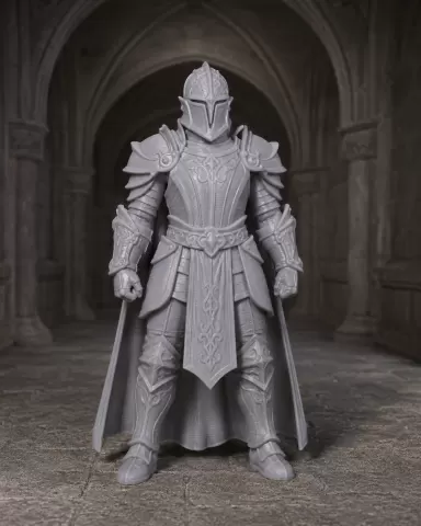 Knight figure in a Gothic hall - Ritterfigur in einer gotischen Halle